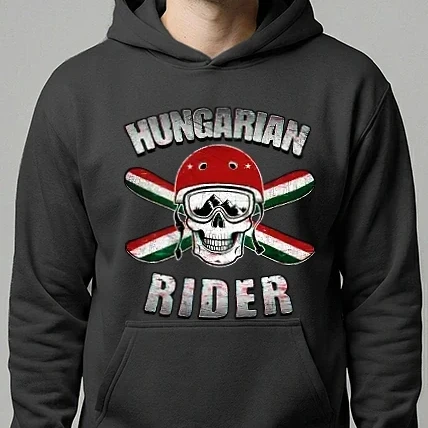 Férfi kapucnis pulóver - Hungarian glitch rider