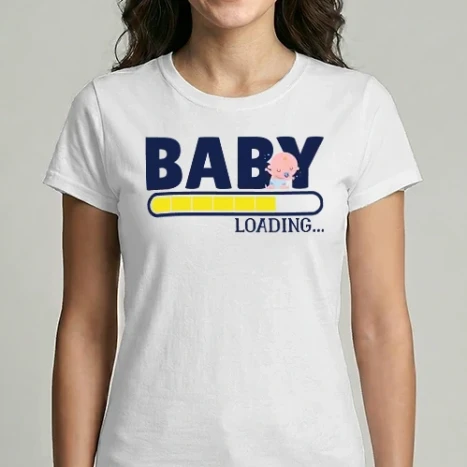 Női Imperial póló - Baby is loading - vicces póló Kismamáknak