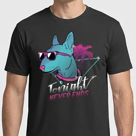 Férfi Imperial póló - Bullterrier Neon Retro vicces póló