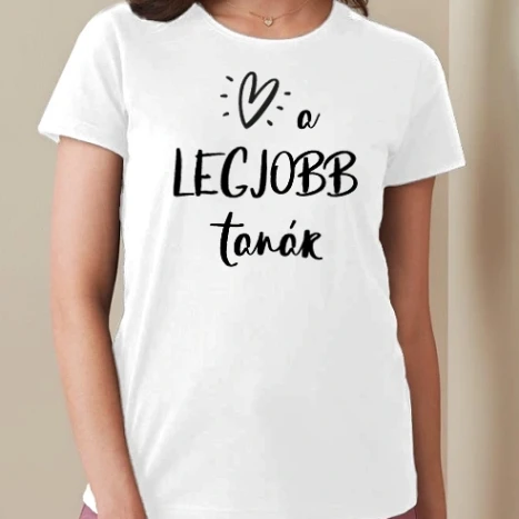 Női prémium kerek nyakú póló  - tanár