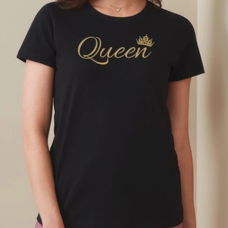 Női prémium kerek nyakú póló  - Queen 