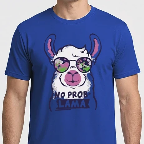Férfi Imperial póló - Láma - no problama - motivációs minta