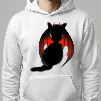 Férfi kapucnis pulóver - Dragon cat