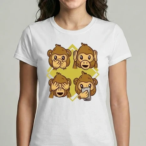 Női Imperial póló - Monkey See Hear Talk