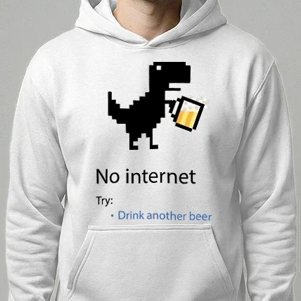 Férfi kapucnis pulóver - Nincs internet ? igyál sört! 