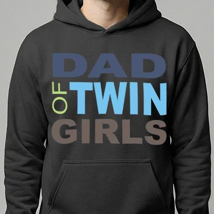 Férfi kapucnis pulóver - Dad of twin girls, páros minta
