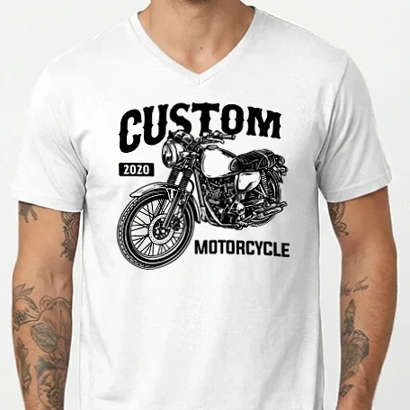 Férfi V-nyakú póló - Motorcycle