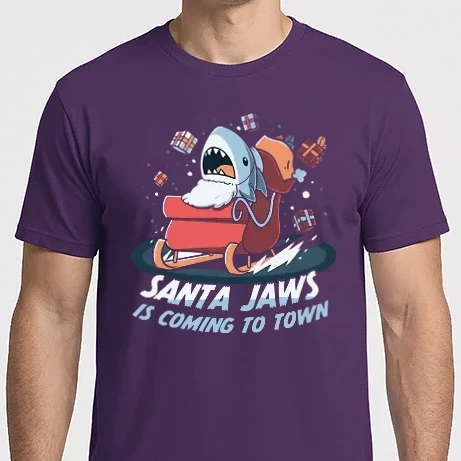 Férfi Imperial póló - Santa jaws - cápa mikulás