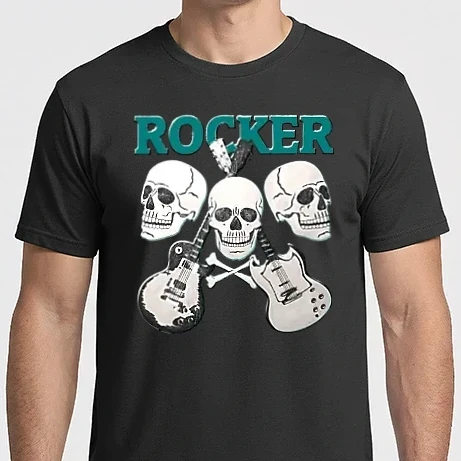 Férfi Imperial póló - Rocker Koponyával Gitárral