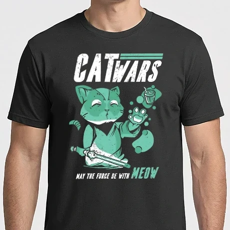 Férfi Imperial póló - Cat wars - May the force be with meow