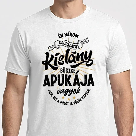 Férfi Imperial póló - Büszke apuka hátom kislány