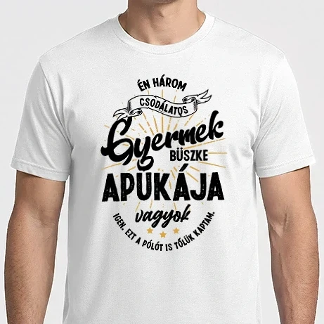 Férfi Imperial póló - Büszke apuka három gyermek
