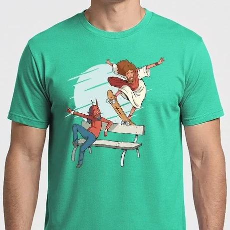 Férfi Imperial póló - Jézus Gördeszkázik