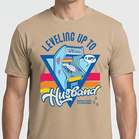 Férfi Imperial póló - Retro gamer engaged level up to husband