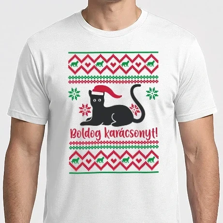Férfi Imperial póló - Cicás boldog karácsonyt