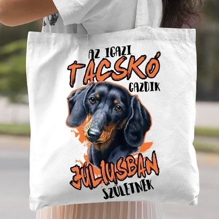 Vászontáska - Tacskó Júliusban