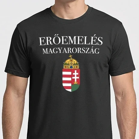 Férfi Imperial póló - ERŐEMELÉS MAGYARORSZÁG - fehér felirat