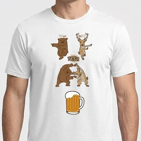 Férfi Imperial póló - Bear deer beer