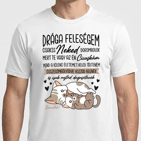 Férfi Imperial póló - Cicás bújós valentin feleségemnek