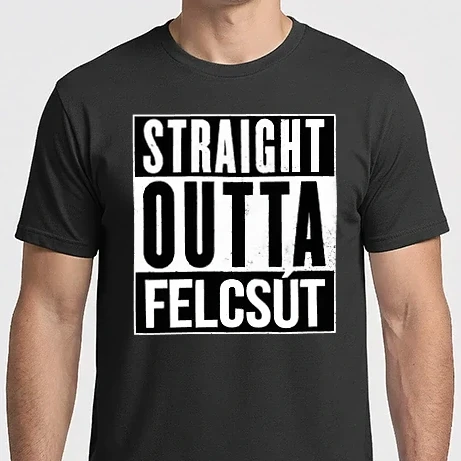 Férfi Imperial póló - Straight outta Felcsút - fekete