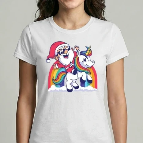 Női Imperial póló - Santa unicorn