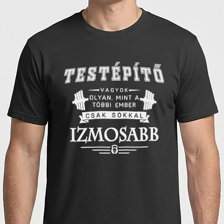 Férfi Imperial póló - Testépítő vagyok - fehér