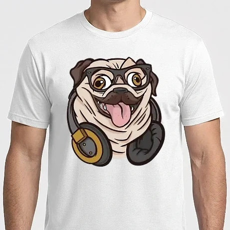 Férfi Imperial póló - Mopsz Fejhallgatóval