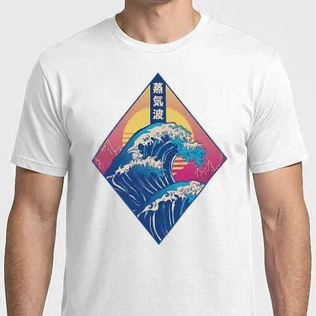 Férfi Imperial póló - Vaporwave Hullám