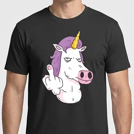Férfi Imperial póló - Unicorn Middle Finger
