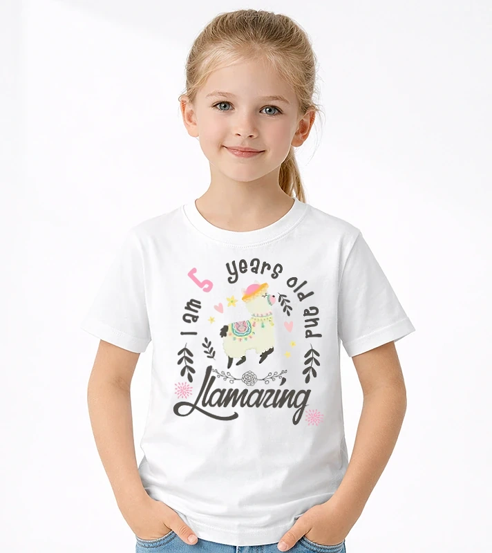 Bday Llamazin 5 years old – Uniszex gyerek Póló