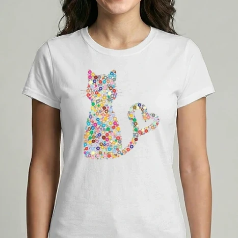 Női Imperial póló - Colorful Cat 3