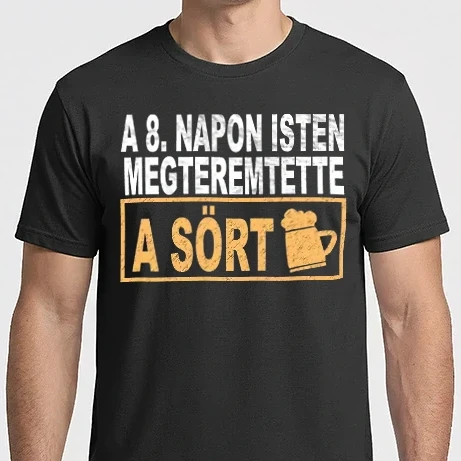 Férfi Imperial póló - A 8. napon Isten megteremtette a sört