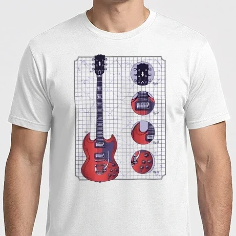 Férfi Imperial póló - Gibson Gitár rajz