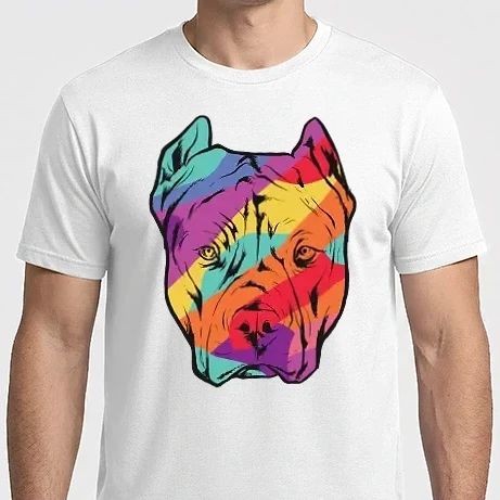 Férfi Imperial póló - Színes Pitbull Fej