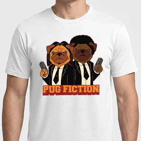 Férfi Imperial póló - Pug Fiction Mopsz Pulp Fiction paródia