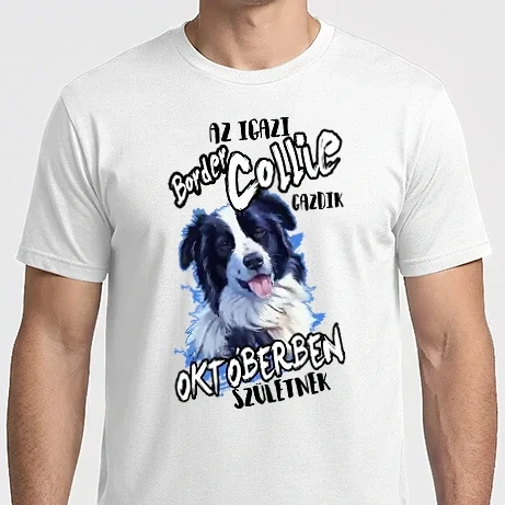 Férfi Imperial póló - Border Collie Október