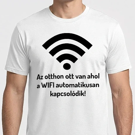 Férfi Imperial póló - Az otthon ott van ahol a WIFI automatikusan kapcsolódik!