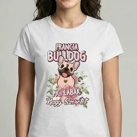 Női Imperial póló - FLORAL DOGGO francia bulldog