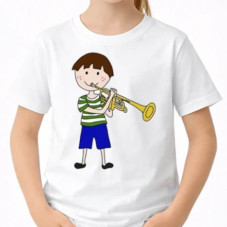 Uniszex gyerek Póló - Trombitázó kisfiú