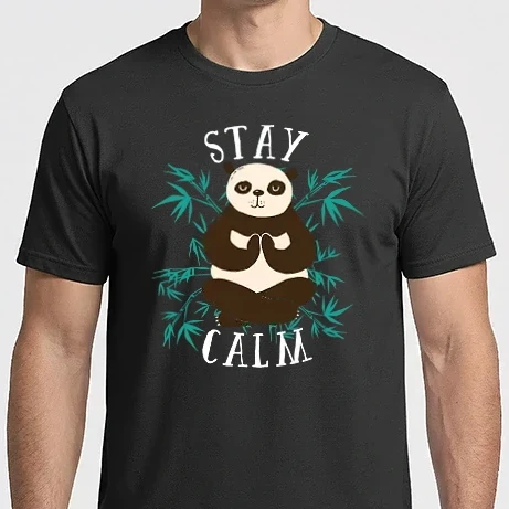 Férfi Imperial póló - Stay Calm Panda meditáció