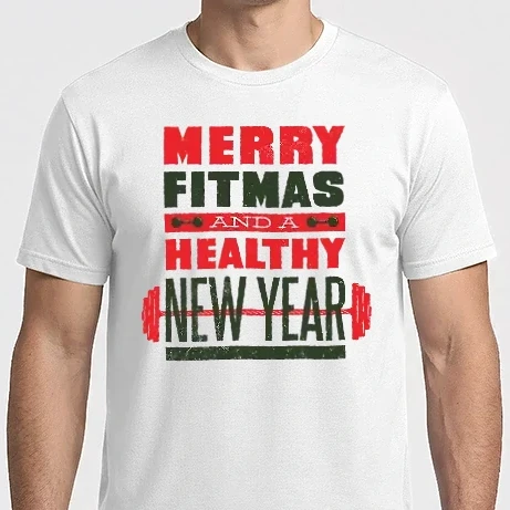 Férfi Imperial póló - Merry Fitmas and a Healthy New Year vicces gyúrós póló