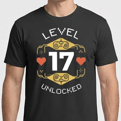 Férfi Imperial póló - Level 17 Unlocked Gamer póló