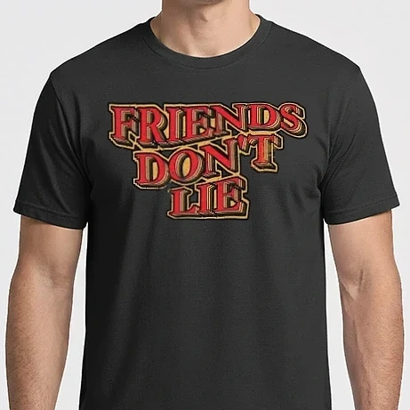 Férfi Imperial póló - Friends dont lie 80s typo