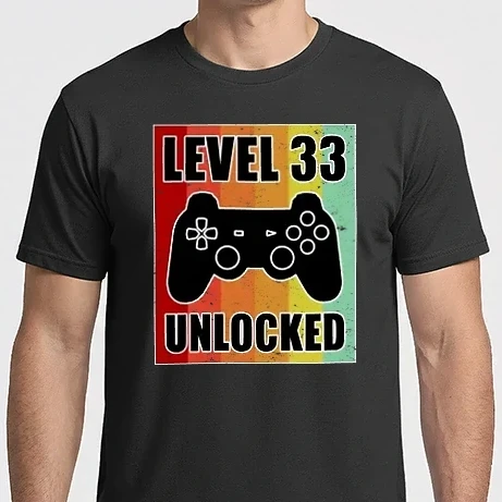 Férfi Imperial póló - level 33 unlocked retro gamer