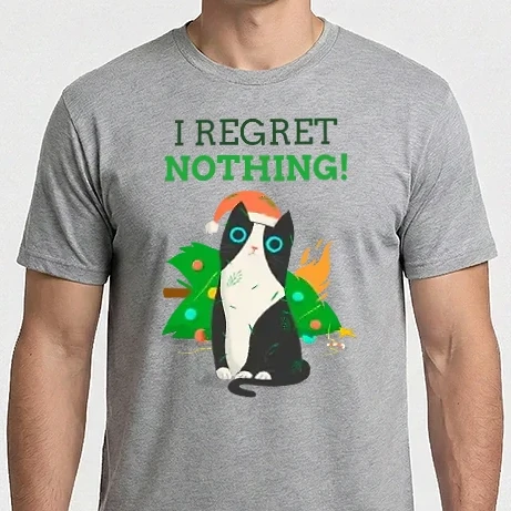 Férfi Imperial póló - I regret nothing christmas cat