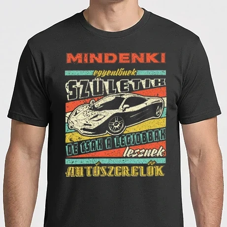 Férfi Imperial póló - RETRO mindenki egyenlőnek születik AUTÓSZERELŐ