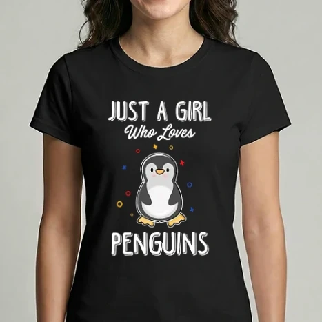 Női Imperial póló - Just a girl who loves Penguins white