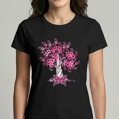 Női Imperial póló - Mellrákellenes fa pillangóval