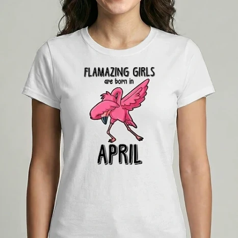 Női Imperial póló - Flamazing girls are born in april black