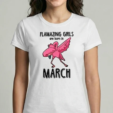 Női Imperial póló - Flamazing girls are born in march black